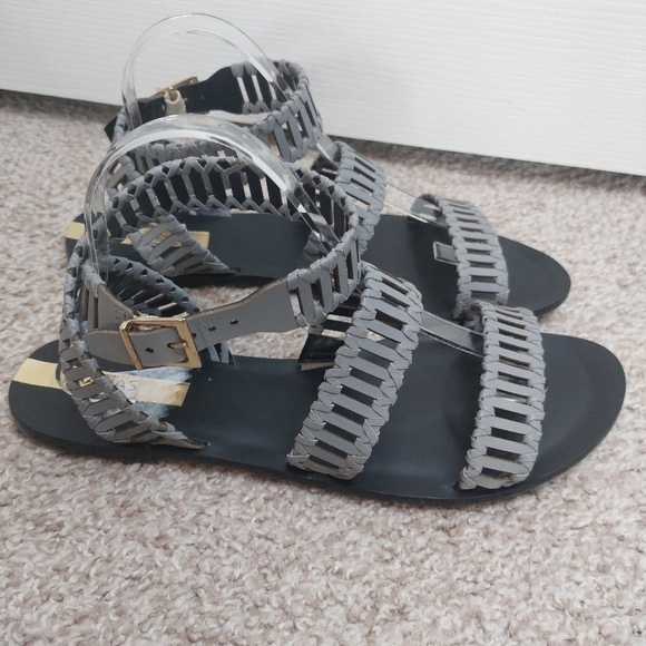 KAANAS Jijoca Ladder Strap Leather Gladiator Flat Sandals Size 11M - Picture 3 of 9